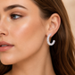 Crystal Frost Hoop Earrings
