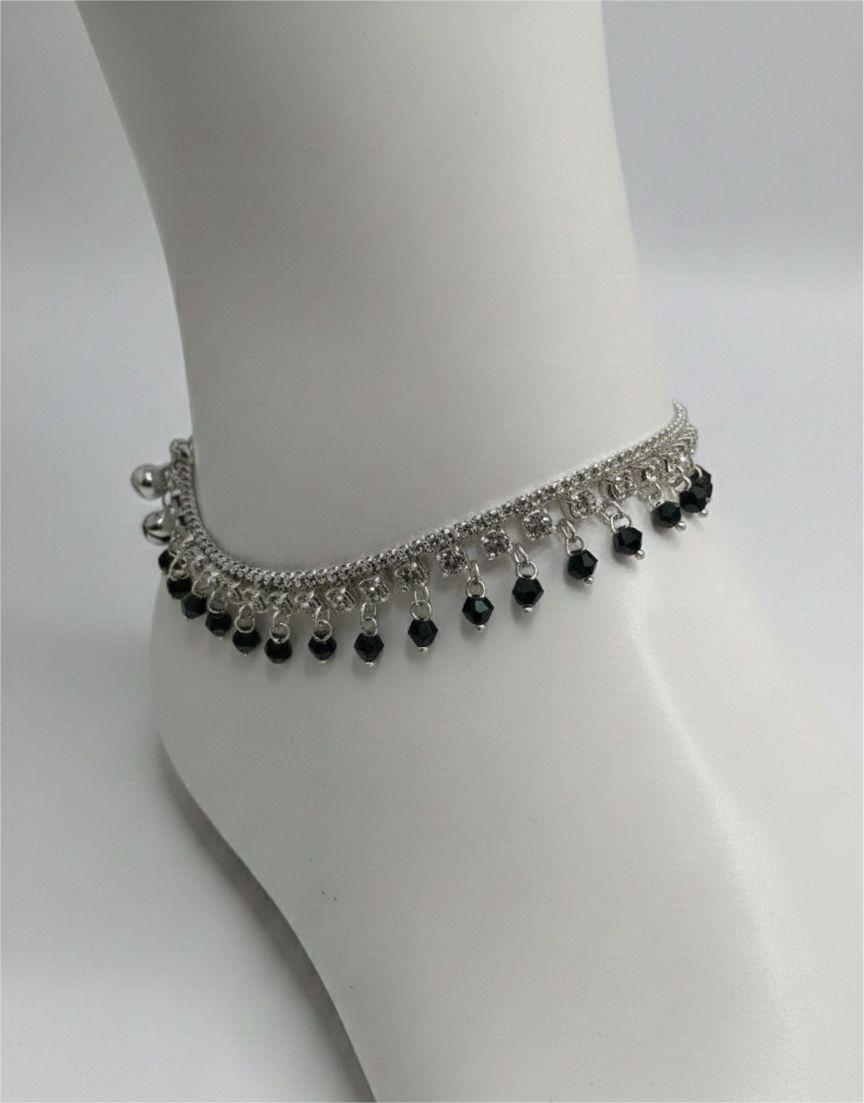 Black Style Beaded Pair Anklets