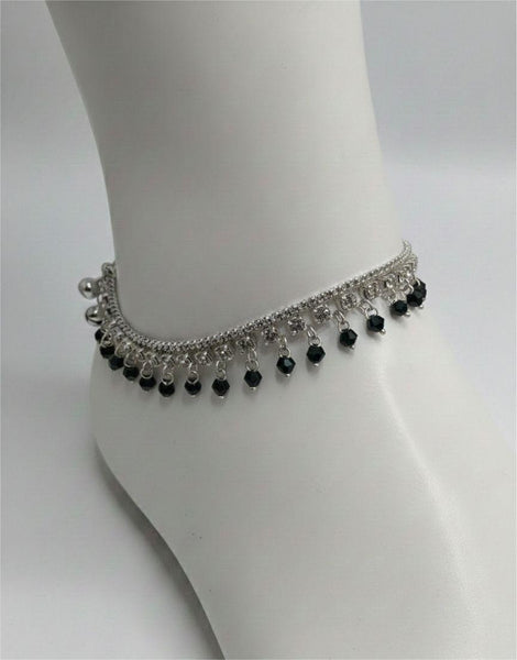 Black Style Beaded Pair Anklets