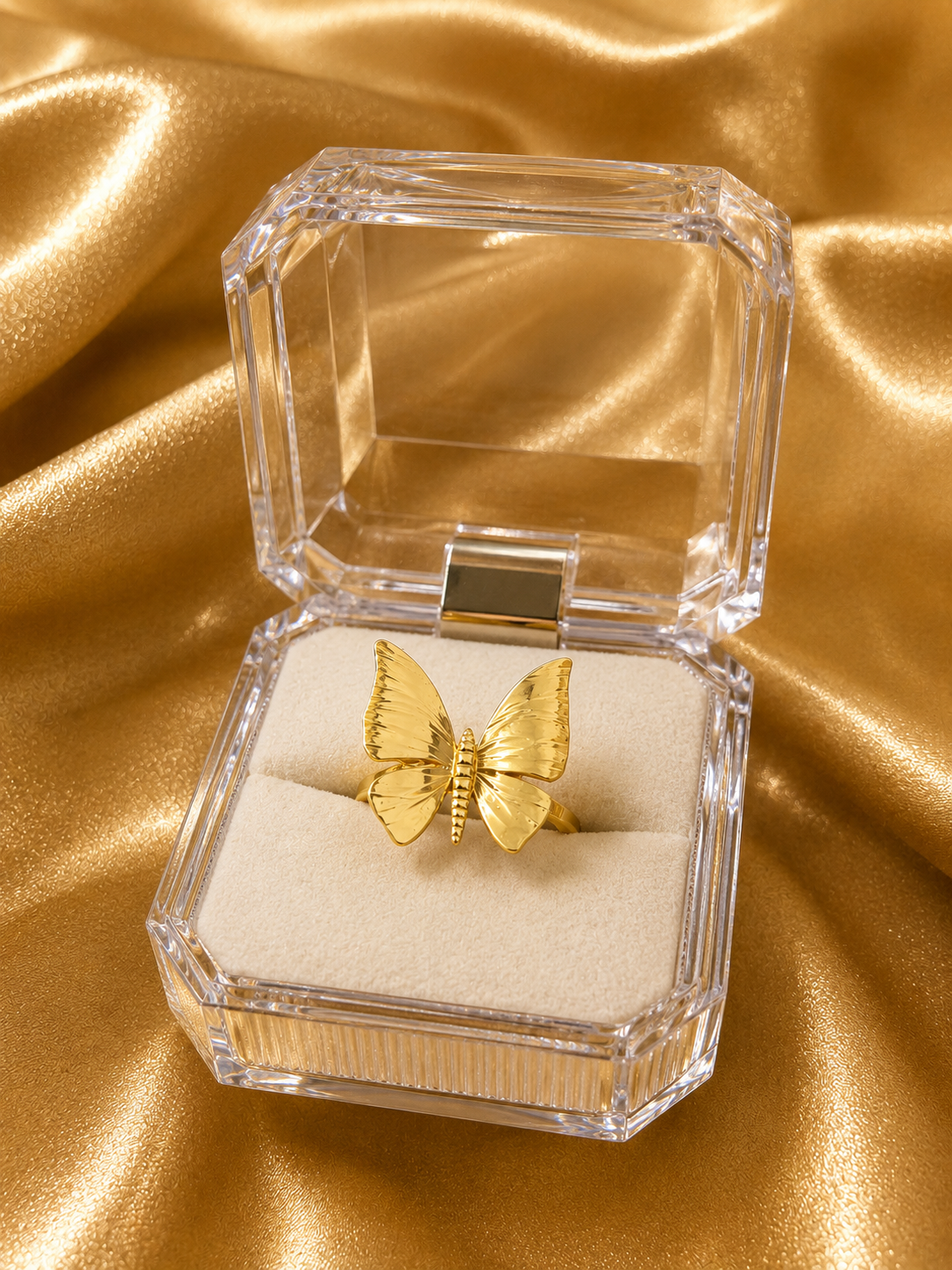 Golden Butterfly Statement Ring
